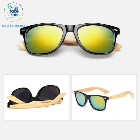 Image of Wooden Vintage Wayfarer Retro Sunglasses 20 Colors - UV 400 UVA/UB Protection Mirrored Polycarb Lens - I'LL TAKE THIS