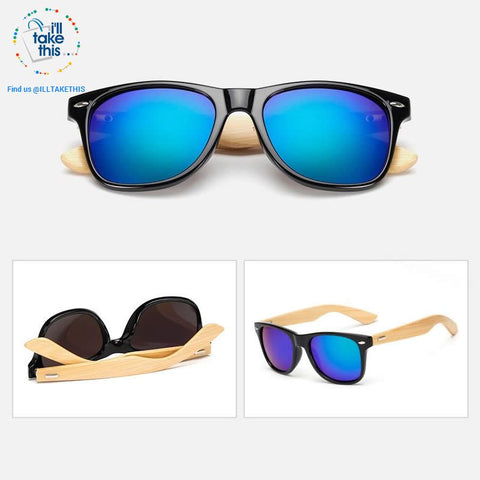 Image of Wooden Vintage Wayfarer Retro Sunglasses 20 Colors - UV 400 UVA/UB Protection Mirrored Polycarb Lens - I'LL TAKE THIS