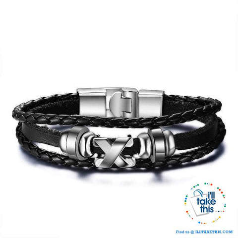 Image of Black Multilayered Leather Wristband Punk Design Bracelets Unisex, Variuos Designs, Hamsa Hand ++ - I'LL TAKE THIS