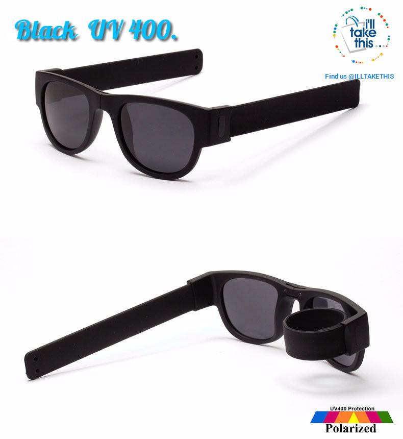 Slap Sunglasses Polarized Slappable Bracelet Sun Glasses for Men/Women Unique Wristband Fold Shades - I'LL TAKE THIS