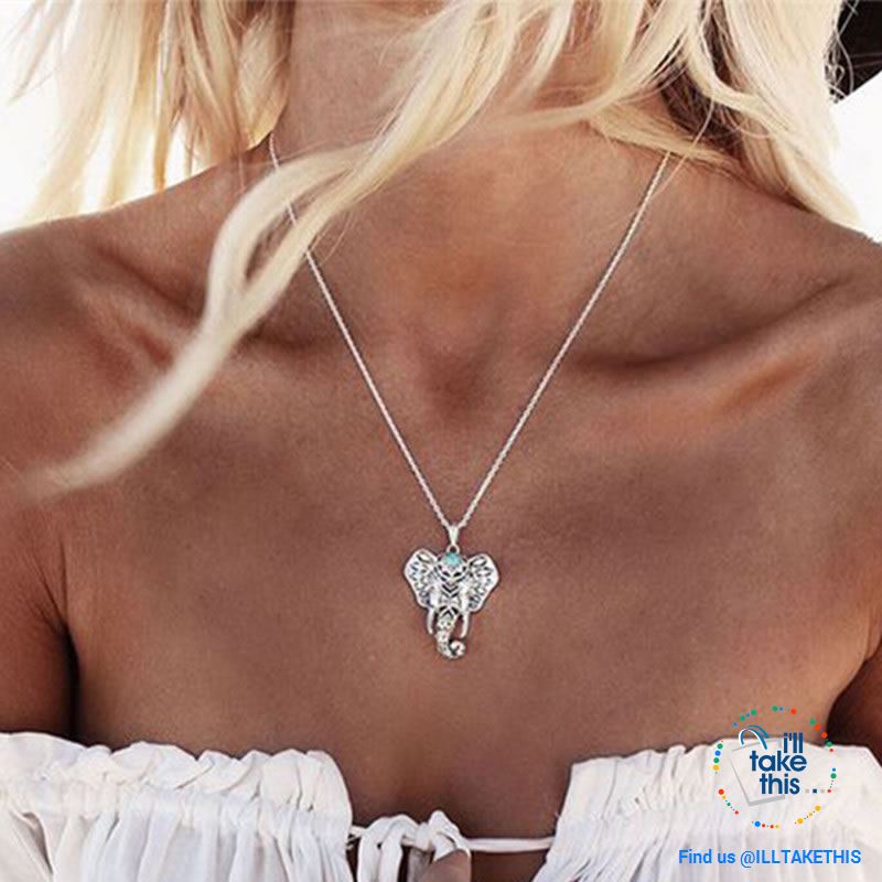 Elephant Pendant Necklace Bohemian/Gypsy/Vintage style Silver plated - I'LL TAKE THIS
