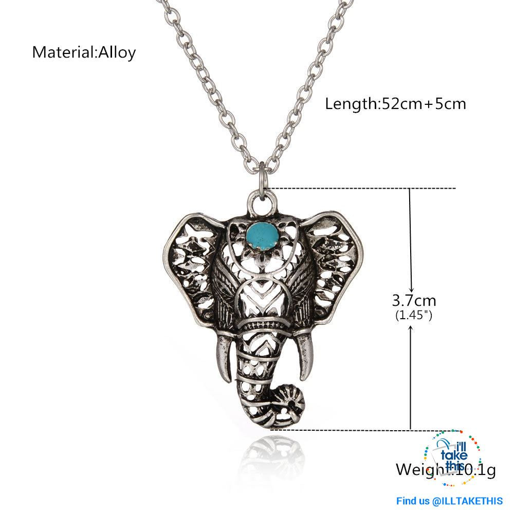 Elephant Pendant Necklace Bohemian/Gypsy/Vintage style Silver plated - I'LL TAKE THIS
