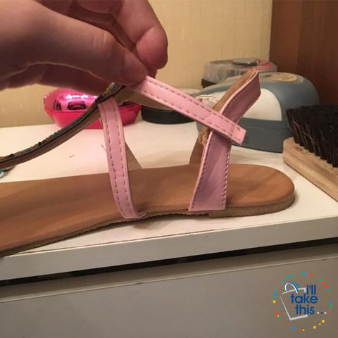 Image of Bohemian Flip Flops, Beach Sandals with Gorgeous handmade Beads in Pink or Black Vegan leather - I'LL TAKE THIS