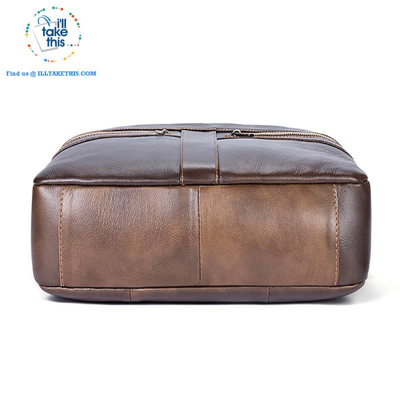 Large 14" Briefcase wrapped in Genuine Leather, Ideal male fashion Crossbody Bag - Black or Coffee - I'LL TAKE THIS