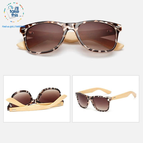 Image of Wooden Vintage Wayfarer Retro Sunglasses 20 Colors - UV 400 UVA/UB Protection Mirrored Polycarb Lens - I'LL TAKE THIS