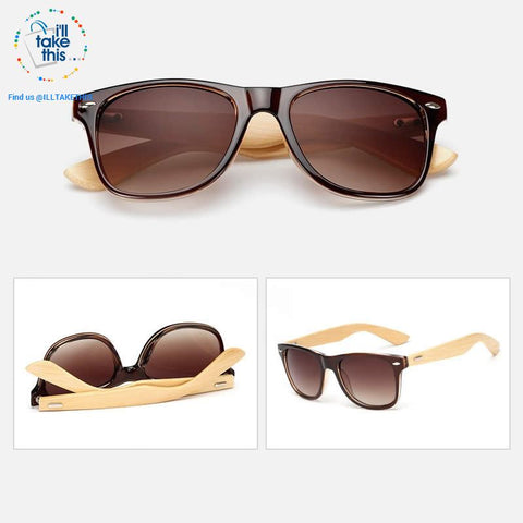 Image of Wooden Vintage Wayfarer Retro Sunglasses 20 Colors - UV 400 UVA/UB Protection Mirrored Polycarb Lens - I'LL TAKE THIS