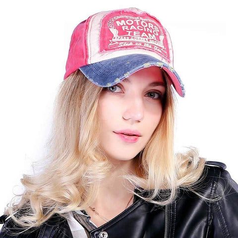 Image of Distressed Vintage Baseball Cap, Strapback cap 100% Cotton with 8 Color Options