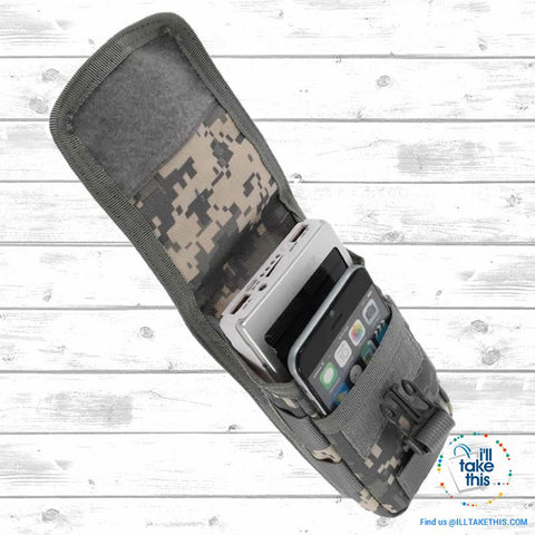 Image of Camouflage Belt Phone Bag,  Side pouch suit 5.7' phones, 5 Color Options - I'LL TAKE THIS