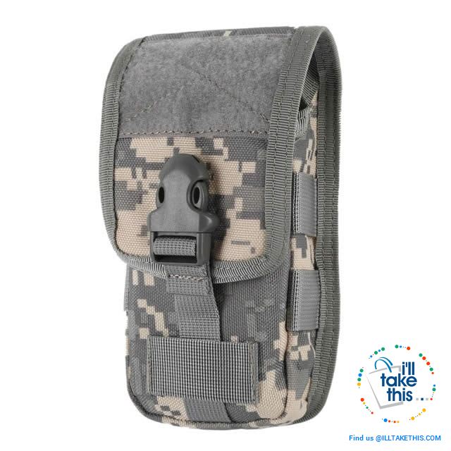 Camouflage Belt Phone Bag,  Side pouch suit 5.7' phones, 5 Color Options - I'LL TAKE THIS