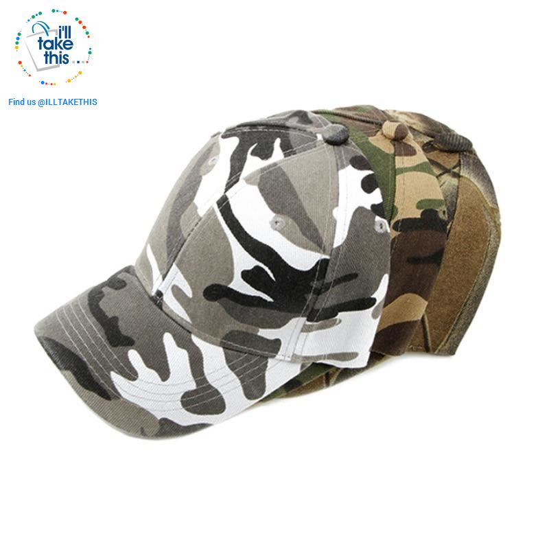 Camouflage Classic reinforced baseball Cap with hard hat edge - 3 Cool Tactical Colors - I'LL TAKE THIS