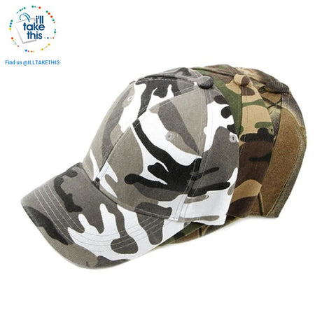 Image of Camouflage Classic reinforced baseball Cap with hard hat edge - 3 Cool Tactical Colors - I'LL TAKE THIS