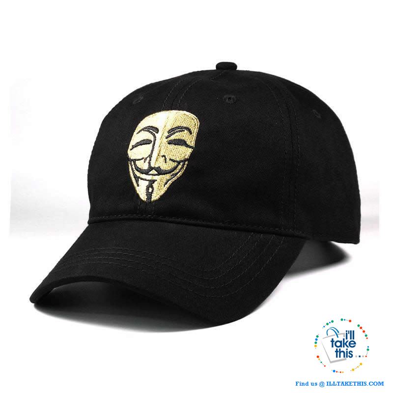 V For Vendetta Baseball Caps / Anonymous symbol, make your mark unisex styled baseball - I'LL TAKE THIS