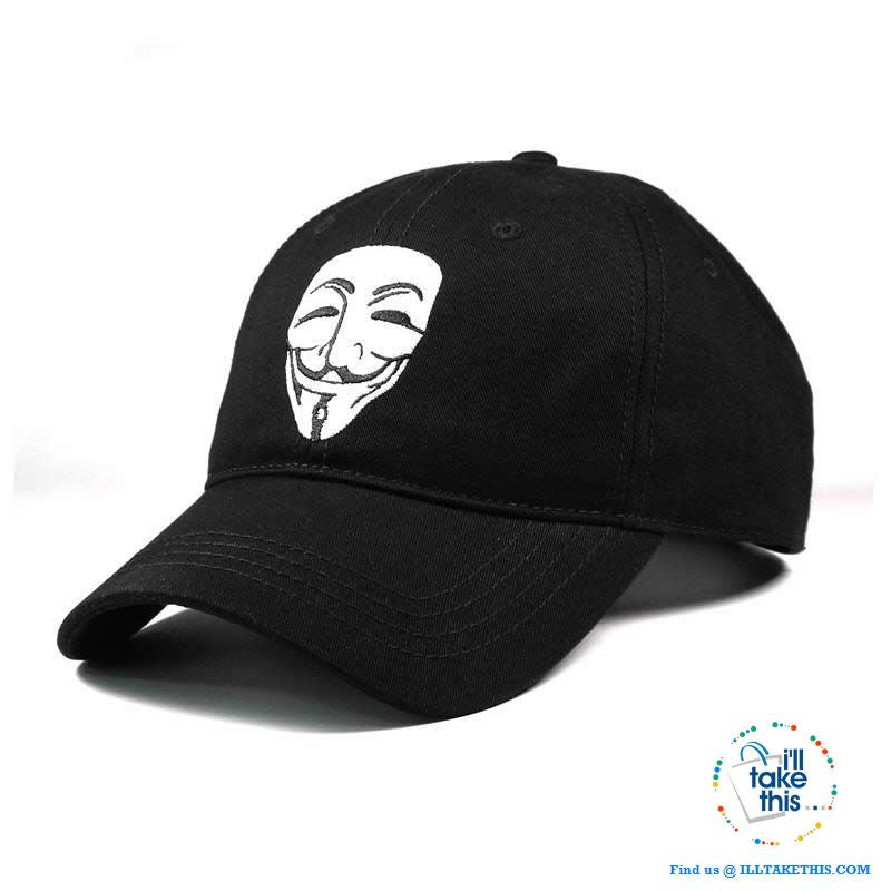 V For Vendetta Baseball Caps / Anonymous symbol, make your mark unisex styled baseball - I'LL TAKE THIS