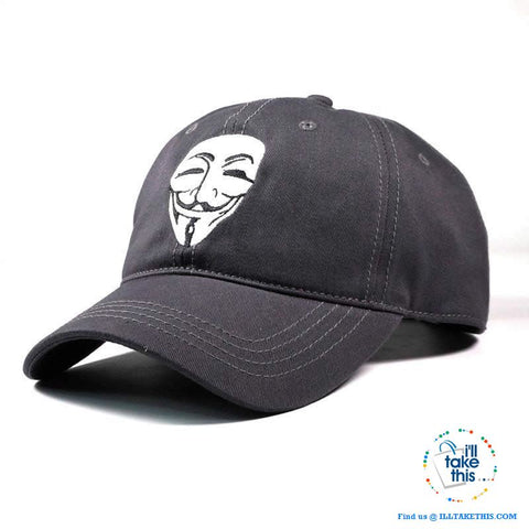 Image of V For Vendetta Baseball Caps / Anonymous symbol, make your mark unisex styled baseball - I'LL TAKE THIS