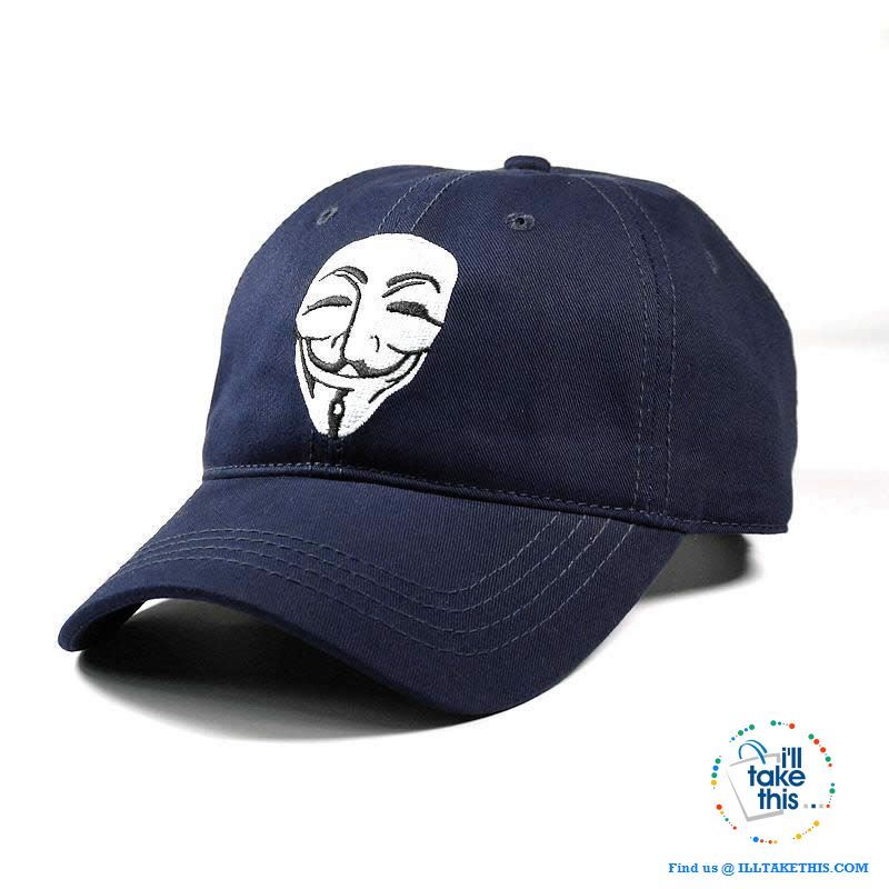 V For Vendetta Baseball Caps / Anonymous symbol, make your mark unisex styled baseball - I'LL TAKE THIS