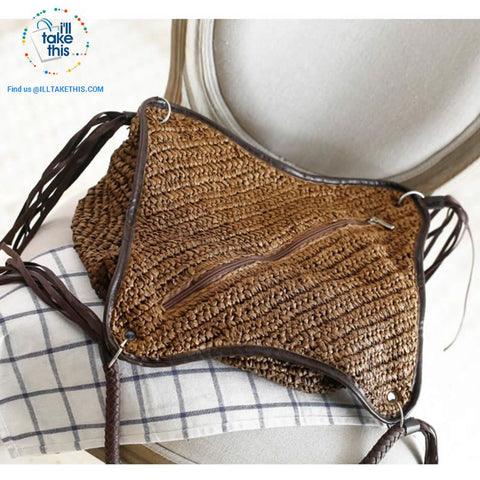 Image of Big simple stylish over the shoulder Organic Tote bag, Woven Straw with 4 Gorgeous colors - I'LL TAKE THIS