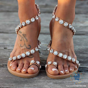 Gorgeous Crystal Bohemian Beach Sandals, Get the LOOK in these Sparkling Crystal Women's Sandals - I'LL TAKE THIS