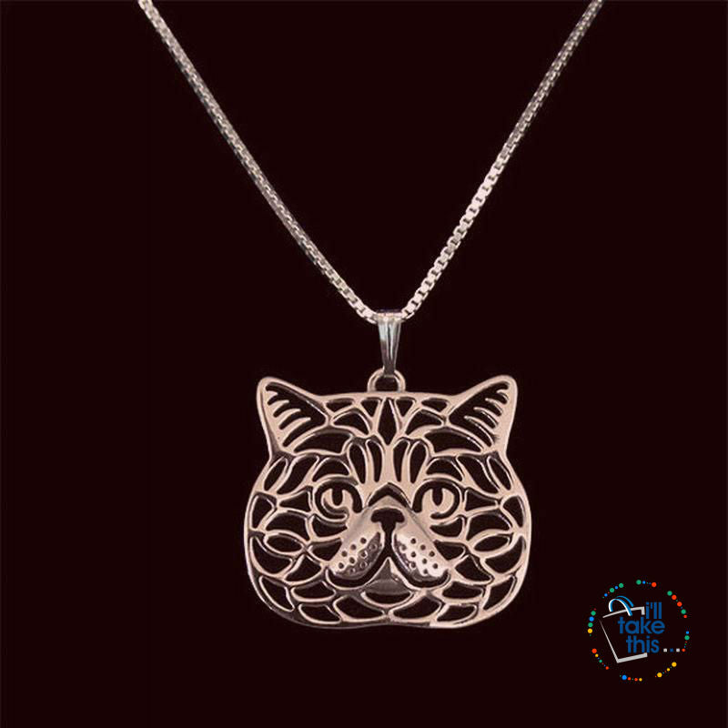 Exotic Short-hair Cat Pendant, 3 color variations + FREE Chain - I'LL TAKE THIS