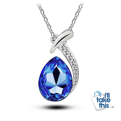 Image of Crystal Water Drop Fish-Bone pendant, Six Colors Pendant + Necklace - I'LL TAKE THIS