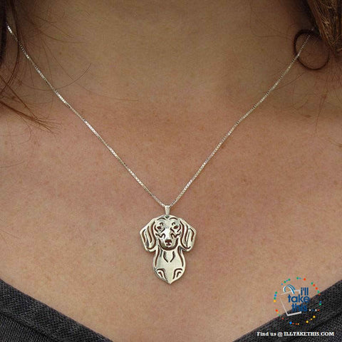 Image of Dachshund Dog Lovers' a unique design Pendant in Gold, Silver or Rose Gold Plating + BONUS Necklace - I'LL TAKE THIS