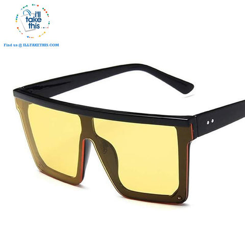 Image of Designer Unisex Oversized SQUARE Sunglasses - Vintage Brand Designer Silver Mirror Sun Glasses - I'LL TAKE THIS