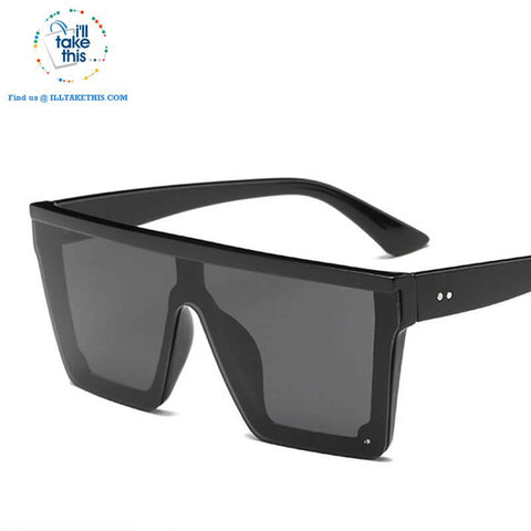 Image of Designer Unisex Oversized SQUARE Sunglasses - Vintage Brand Designer Silver Mirror Sun Glasses - I'LL TAKE THIS