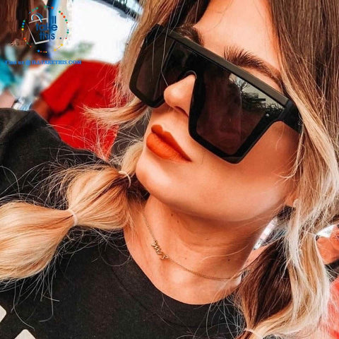 Image of Designer Unisex Oversized SQUARE Sunglasses - Vintage Brand Designer Silver Mirror Sun Glasses - I'LL TAKE THIS