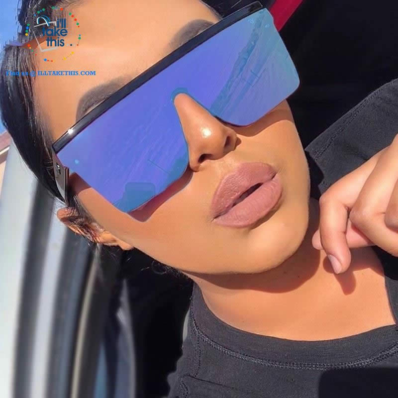 Designer Unisex Oversized SQUARE Sunglasses - Vintage Brand Designer Silver Mirror Sun Glasses - I'LL TAKE THIS
