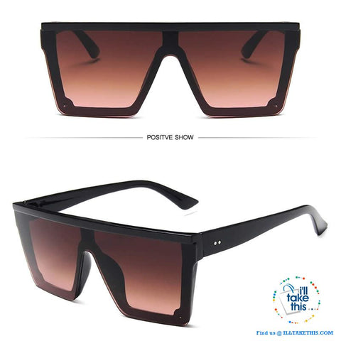 Image of Designer Unisex Oversized SQUARE Sunglasses - Vintage Brand Designer Silver Mirror Sun Glasses - I'LL TAKE THIS