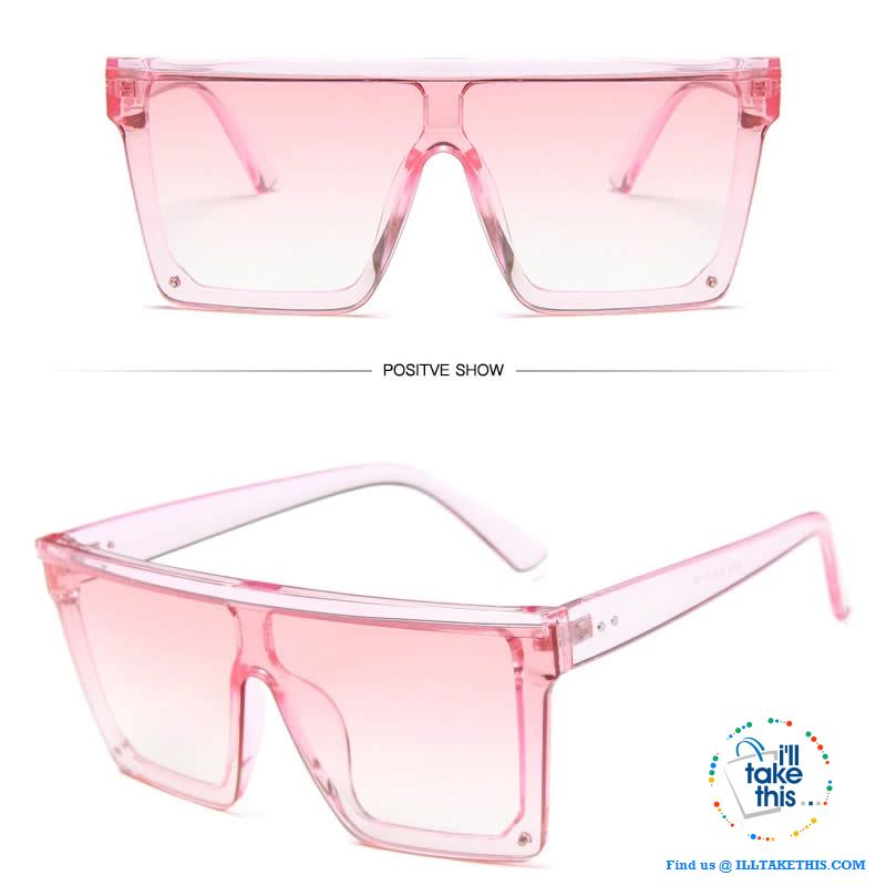 Designer Unisex Oversized SQUARE Sunglasses - Vintage Brand Designer Silver Mirror Sun Glasses - I'LL TAKE THIS