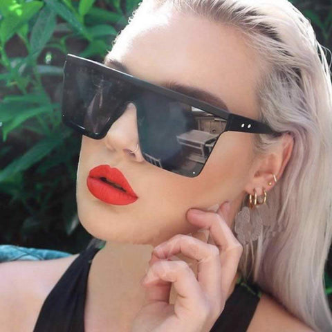 Image of Designer Unisex Oversized SQUARE Sunglasses - Vintage Brand Designer Silver Mirror Sun Glasses - I'LL TAKE THIS