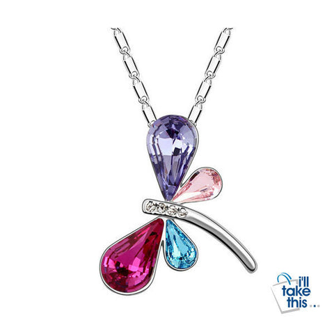 Image of Crystal Dragonfly - Butterfly Pendant with FREE Necklace - I'LL TAKE THIS