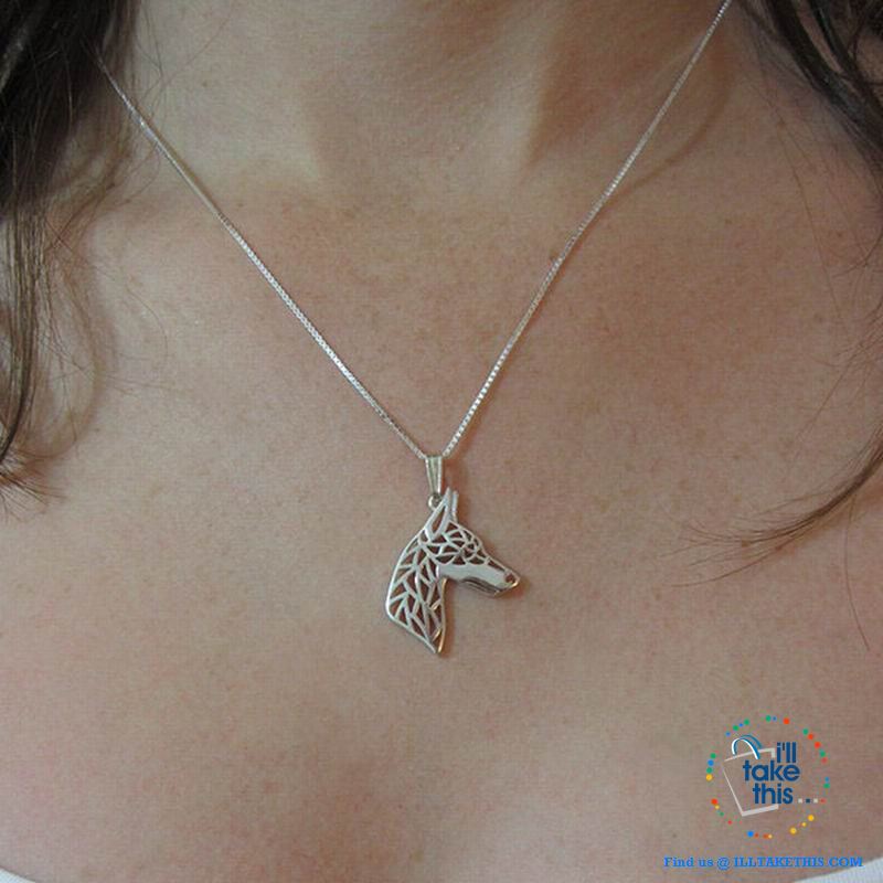 Doberman Dog Pendant in Rose Gold, Silver or Gold plating with BONUS Link chain - I'LL TAKE THIS