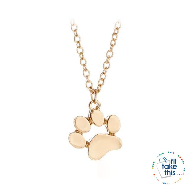PET LOVERS Collection of Dog & Cat, Paw & Heart themed Pendant Necklaces in Gold or Silver - I'LL TAKE THIS
