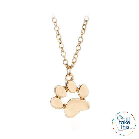 Image of PET LOVERS Collection of Dog & Cat, Paw & Heart themed Pendant Necklaces in Gold or Silver - I'LL TAKE THIS