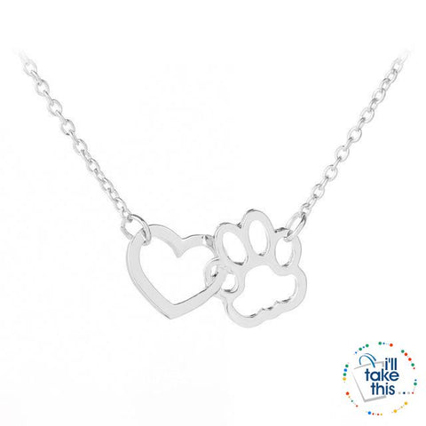 Image of PET LOVERS Collection of Dog & Cat, Paw & Heart themed Pendant Necklaces in Gold or Silver - I'LL TAKE THIS