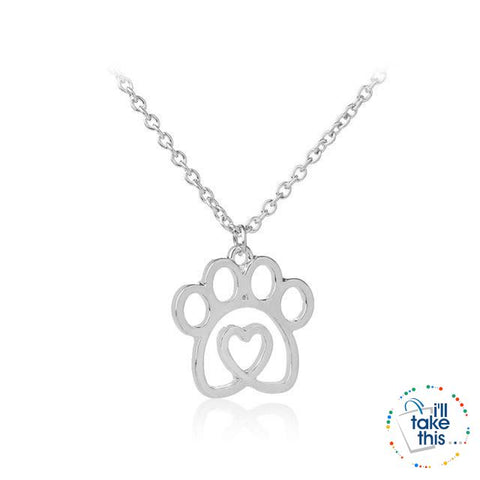 Image of PET LOVERS Collection of Dog & Cat, Paw & Heart themed Pendant Necklaces in Gold or Silver - I'LL TAKE THIS