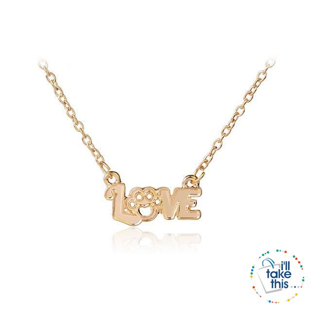 PET LOVERS Collection of Dog & Cat, Paw & Heart themed Pendant Necklaces in Gold or Silver - I'LL TAKE THIS