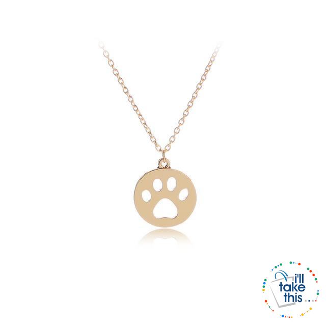 PET LOVERS Collection of Dog & Cat, Paw & Heart themed Pendant Necklaces in Gold or Silver - I'LL TAKE THIS