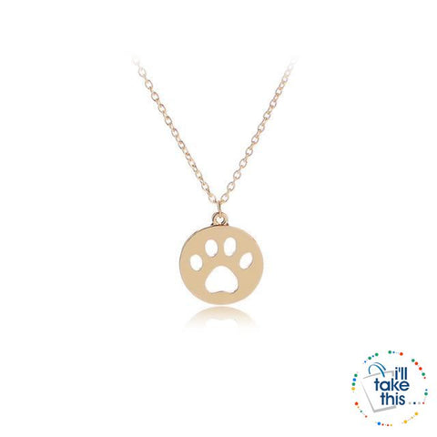 Image of PET LOVERS Collection of Dog & Cat, Paw & Heart themed Pendant Necklaces in Gold or Silver - I'LL TAKE THIS