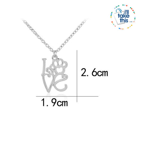 Image of PET LOVERS Collection of Dog & Cat, Paw & Heart themed Pendant Necklaces in Gold or Silver - I'LL TAKE THIS