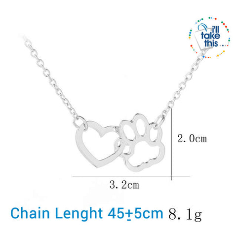 Image of PET LOVERS Collection of Dog & Cat, Paw & Heart themed Pendant Necklaces in Gold or Silver - I'LL TAKE THIS