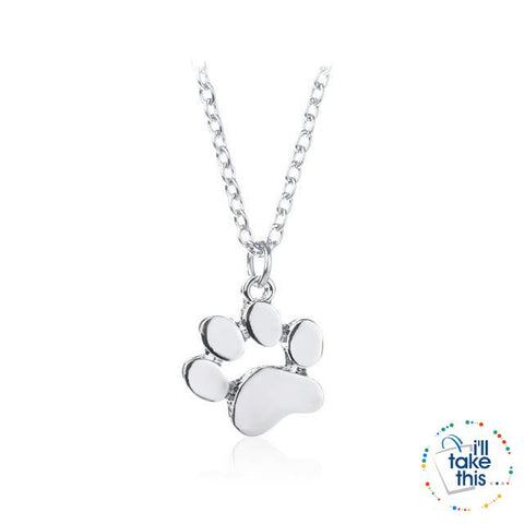 Image of PET LOVERS Collection of Dog & Cat, Paw & Heart themed Pendant Necklaces in Gold or Silver - I'LL TAKE THIS