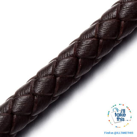 Image of Double Braided Leather Anchor Stainless Steel Charms Bracelets ⚓ Nautical Wristband for Men - I'LL TAKE THIS