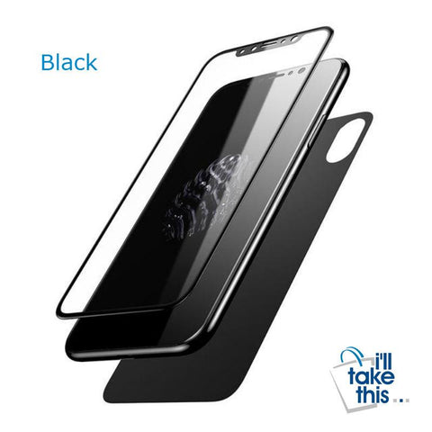Image of Premium Front and Back Screen Protector For iPhone X - Full Body Cover Toughened Tempered Glass