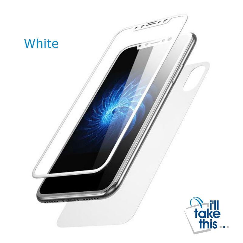 Premium Front and Back Screen Protector For iPhone X - Full Body Cover Toughened Tempered Glass