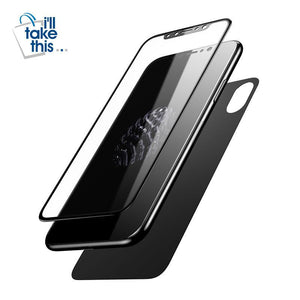 Premium Front and Back Screen Protector For iPhone X - Full Body Cover Toughened Tempered Glass