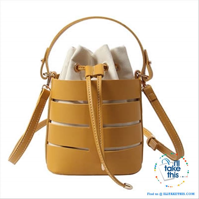 Mini Vegan Leather Drawstring Bucket Bag For Women - Ideal Crossbody Bag/Shoulder Bags, 4 Colors - I'LL TAKE THIS