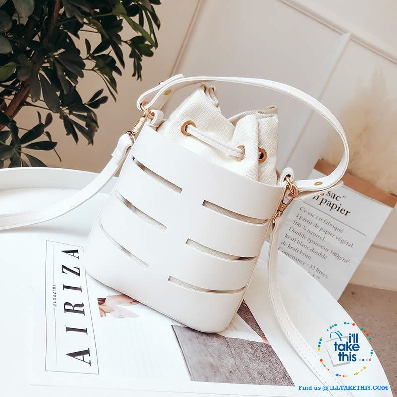 Mini Vegan Leather Drawstring Bucket Bag For Women - Ideal Crossbody Bag/Shoulder Bags, 4 Colors - I'LL TAKE THIS