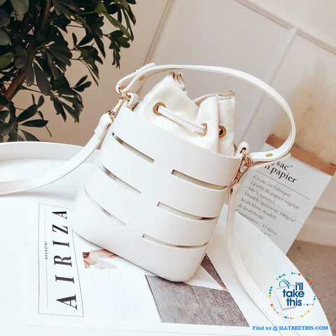 Image of Mini Vegan Leather Drawstring Bucket Bag For Women - Ideal Crossbody Bag/Shoulder Bags, 4 Colors - I'LL TAKE THIS